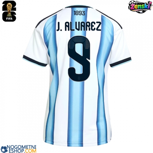 Ženski Nogometni dresi Argentina Julian Alvarez #9 Domači SP 2026 Kratek Rokav